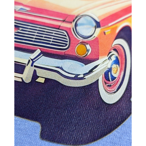 Sunset Cruise - Car & Palm Trees - Graphic Tee - Size L - Lt Blue - All Genders - Picture 5 of 7